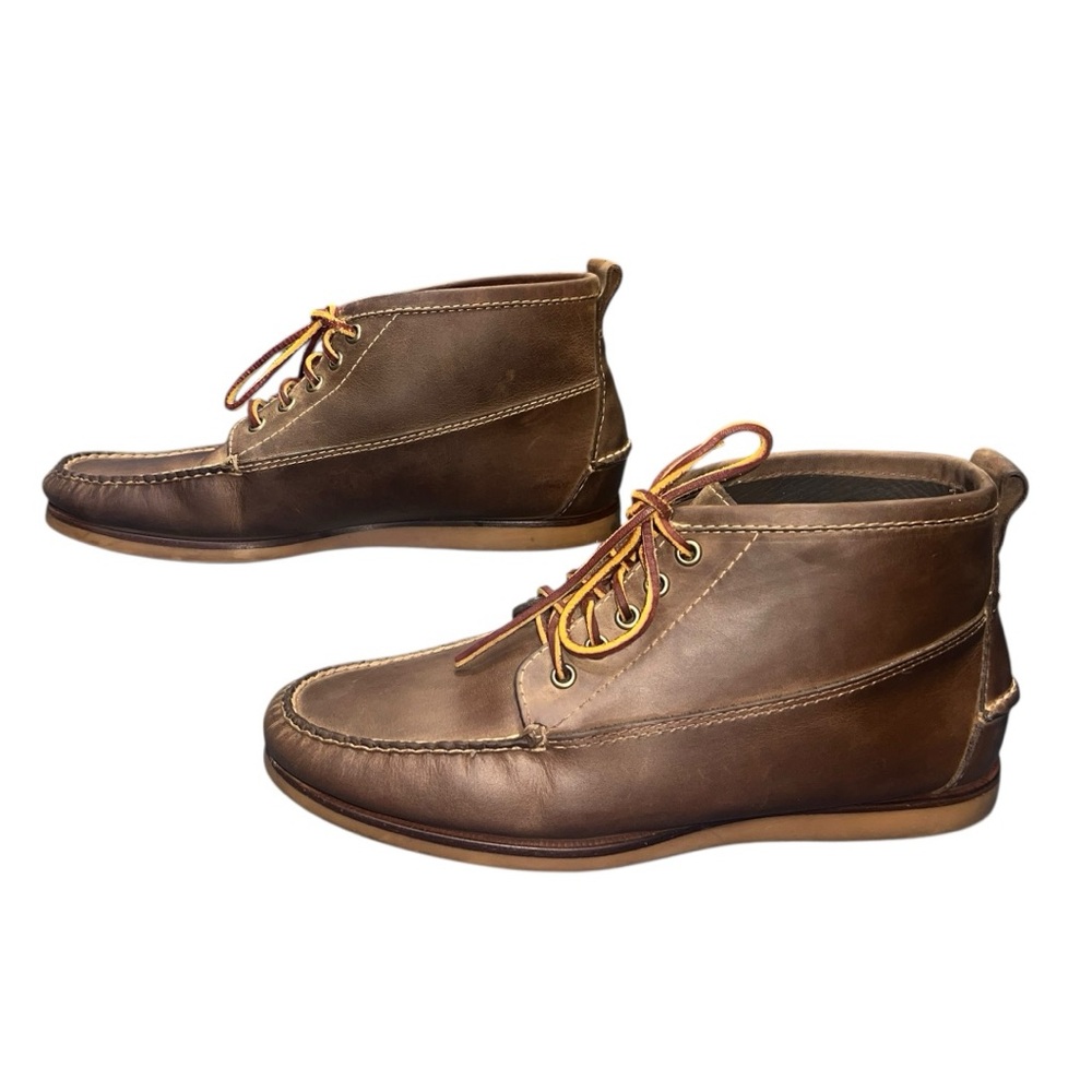 LL Bean Signature Eastport Moc Chukka Boots Mens 9.5 D Brown Leather 281251 - Picture 2 of 8